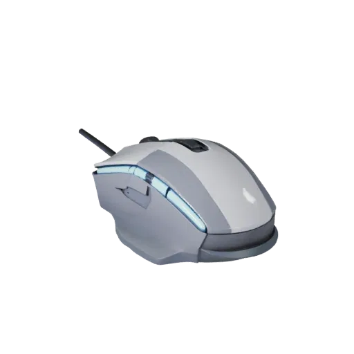 Wireless Mouse Modular 3D model, isometric modular kit view, showing plastic shells, desktop scale.
