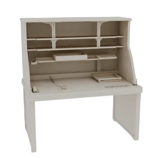 Startup Desk Organizer Printable 3D model, isometric STL render, showing plastic, desk-scale silhouettes.