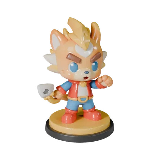 Cute Animal Mascot STL printable 3D model preview showing pose, three-quarter display angle