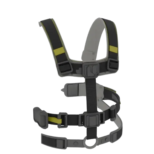 Warehouse Protective Harness Printable 3D model, isometric STL render, showing plastic shells, form detail.