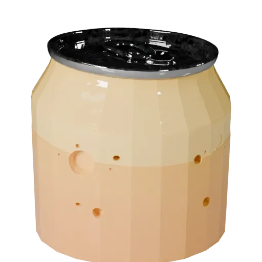 Smoothie Soda Can Stylized 3D model, stylized isometric render, showing glass, container shape.