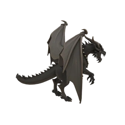Fantasy Ancient Dragon Boss Miniature STL - Roaring