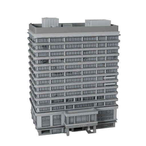 Edificio de Oficinas de Baja Altura y Alto Poligonaje 3D para Archviz