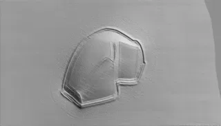 3D model of "Sculpture 2" bas-relief in relief engraving style, with sharp lines and expressive texture.