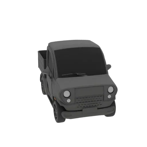 A 3D model of a compact utility truck, shown from a front-quarter angle against a white background.