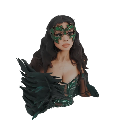Emerald Masquerade Woman Bust
