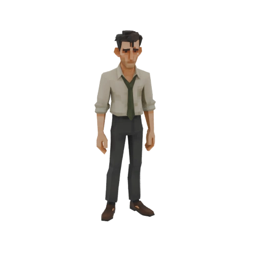 Low Poly Man in Shirt and Tie