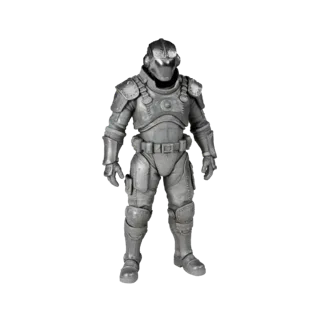 Sci Fi Arcane NPC Offizier 3D-Charakter, Engine-Viewport-Ansicht, animationsbereites Asset mit stehender Pose und PBR