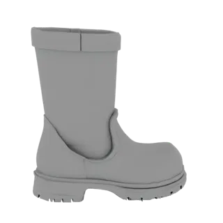 Grey 3D model short boot for Blythe doll, side view