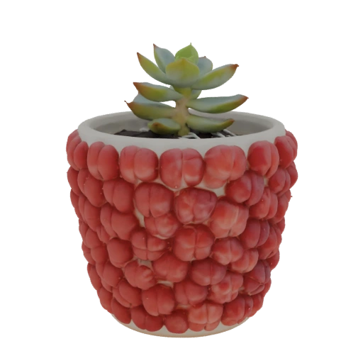 Raspberry Drupelet Planter Pot 3D Model