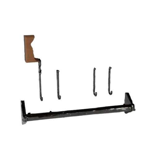 Industrial Pegboard Wall High Poly 3D model, close-up studio render, showing steel frames, stable fixtures.