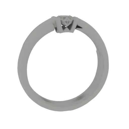 Diamond Signet Engagement Ring 3D model, three-quarter studio product render, diamond setting.