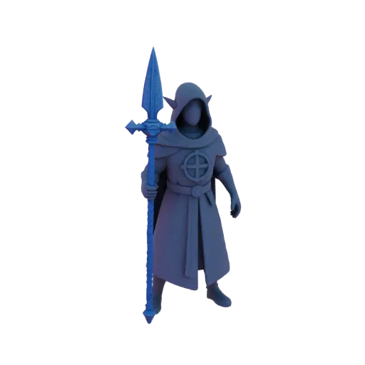 Medieval Elf Cleric Miniature STL