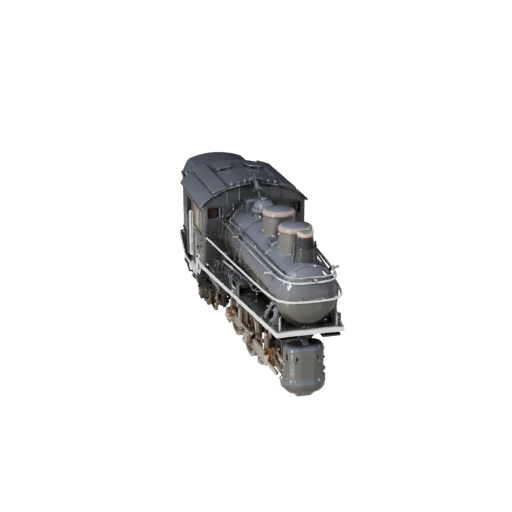 Hohe Poly Dampflokomotive 3D-Modell für Studio-Renderings
