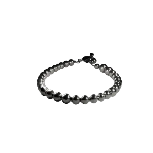 Pearl Chain Necklace game ready 3D model, three-quarter studio render, showing necklace silhouette and surface contrast.