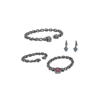 Boho Bracelet And Earring Set print ready 3D model, perspective studio render, highlighting set form and finish detail.