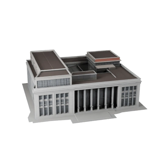 Стилизованное здание театра 3D модель - Игровой ресурс для архитектуры