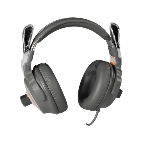 Retro Gaming Headset Realistic 3D model, three-quarter studio render, showing soft ear pads, wearable scale.
