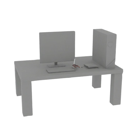 Minimalist Desk Setup 3D Model