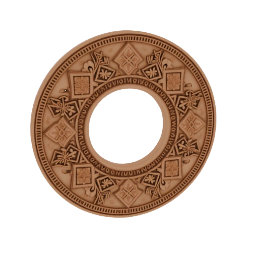Belarusian Folk Ornamental Round Picture Frame 3D Model