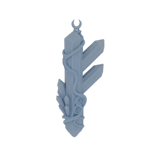 Crystal Cluster Pendant with Moon and Vine