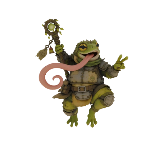 Fantasy Frog Mage 3D Model