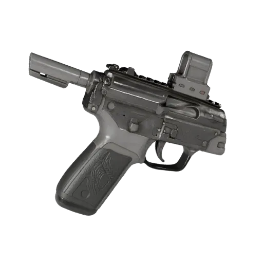 Tactical Prop Sidearm High Poly 3D model, close-up studio render, showing painted metal, recognizable prop profile.