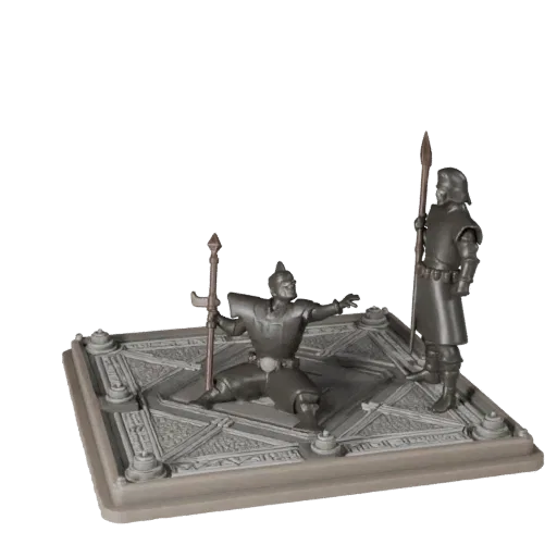 Strategy Meeple Set realistic 3D model preview showing scale, three-quarter scene view, icon shape and table readability