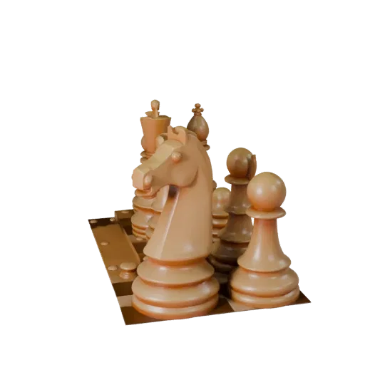 Classic Chess Piece Set high poly 3D model preview showing scale, studio close-up view, icon shape and table readability