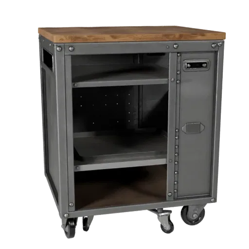 Mechanic Tool Cart Realistic 3D model, three-quarter studio render, showing steel frames, stable fixtures.