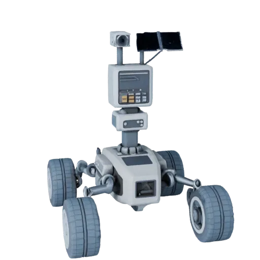 Ice World Sample Collector 3D model, three-quarter front view, Unreal Engine viewport, showing detail and scale.