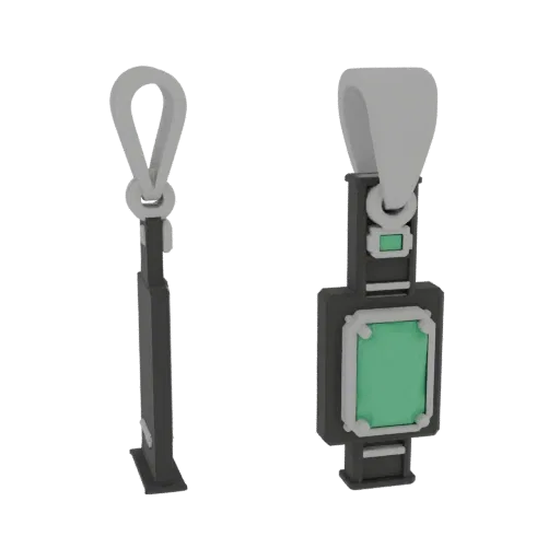 Emerald Pendant print ready 3D model, studio profile shot, showing recognizable pendant proportions and material breaks.