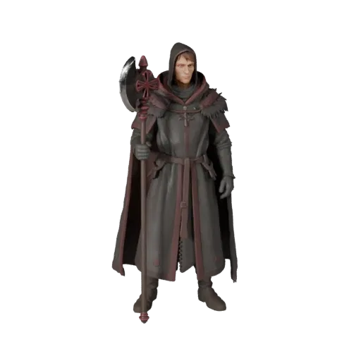 Medieval Cleric Character Model - Rigged