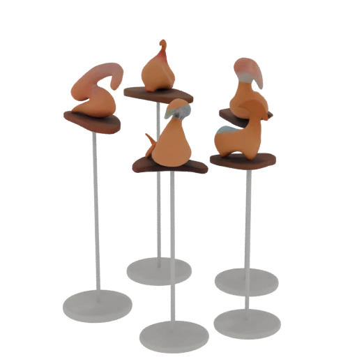 Whimsical Abstract Figures on Stands
