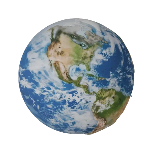 Earth Like Dwarf Planet 3D model, three-quarter front view, Unity viewport, showing rock, spherical body scale.