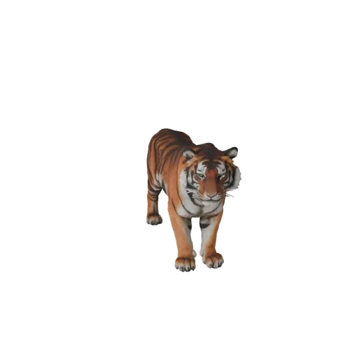Modelo 3D realista de Tigre de Bengala, render de vida silvestre en vista lateral, activo de animal listo para animación con