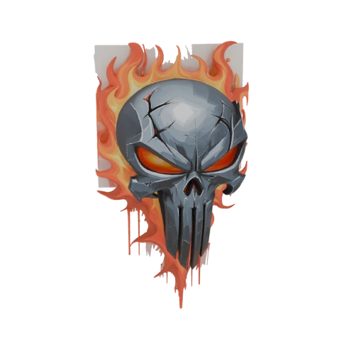 Flaming Skull Emblem 3D Model