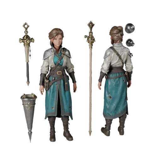 Personaggio 3D PNG Mercante Fantasy, vista viewport motore, asset pronto per l'animazione con posa eretta e pbr