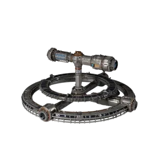 Deep Space Habitat Module 3D model, three-quarter front view, Unreal Engine viewport, showing material detail and scale.