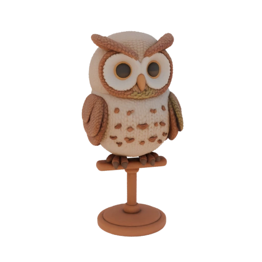 Knitted Owl on Stand