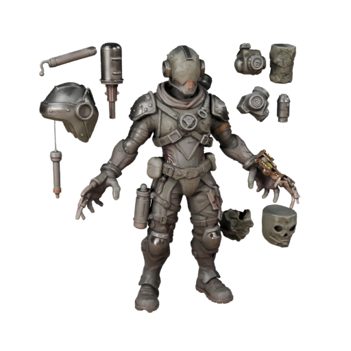 Modelo de Personaje Superviviente de Comando Post-Apocalíptico - Articulado