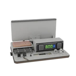 Field Training Monitor 3D model, side profile view, technical viewport render, showing neutral plastics, form detail.