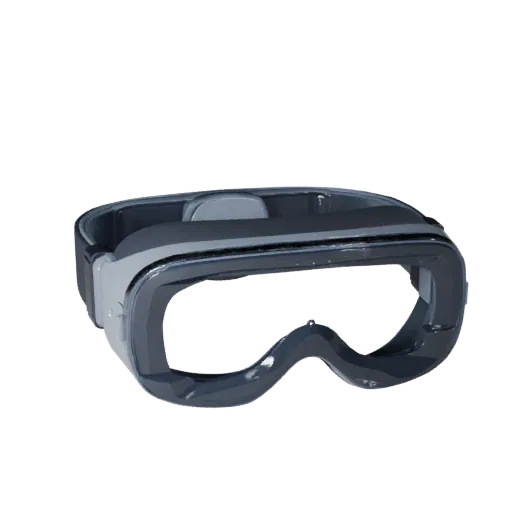 Luxury Smart Glasses 3D model, three-quarter front view, AR viewer studio render, showing silicone, wearable fit.