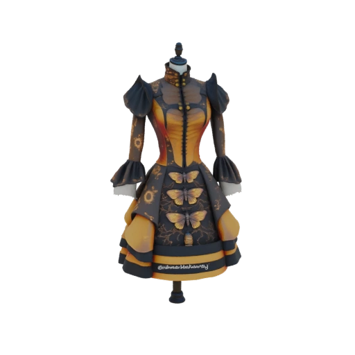Steampunk Butterfly Dress 3D Model