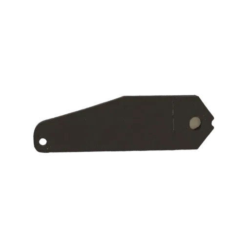 Modèle 3D d'un support de levier industriel métallique sombre avec deux trous de montage.