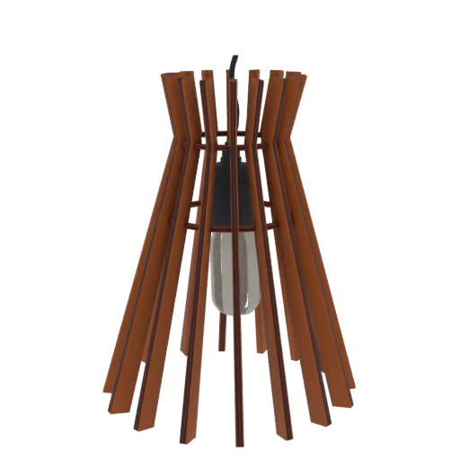 Wooden Slatted Pendant Lamp 3D Model