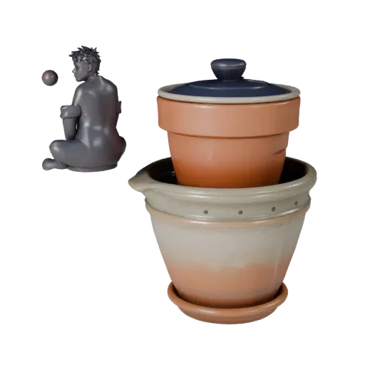 Cozy Plant Pot Realistic 3D model, three-quarter studio render, showing ceramic, recognizable everyday shapes.