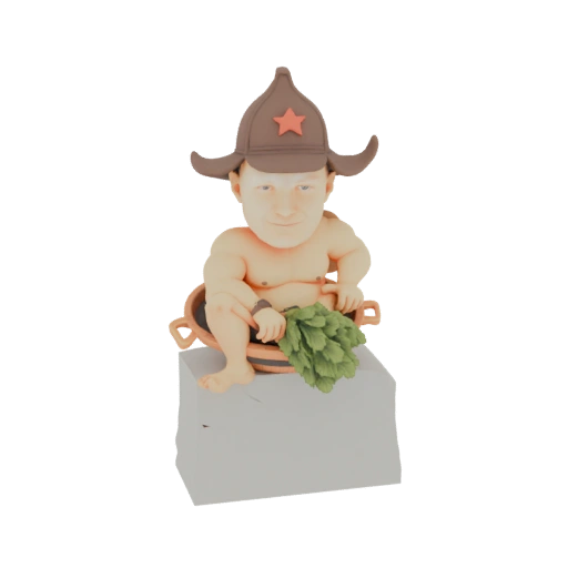 Bathing Man with Star Hat Figurine