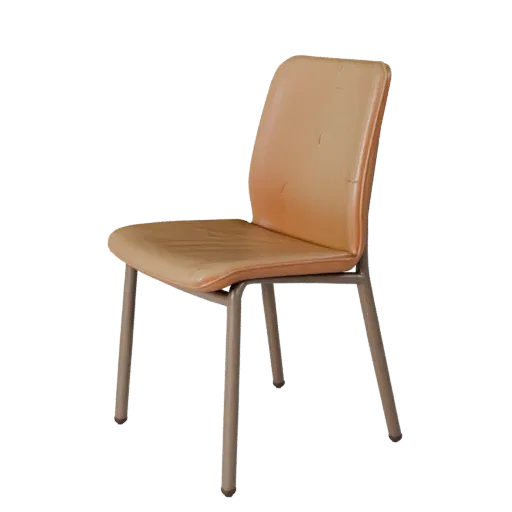 Scandinavian Dining Chair Modular 3D model, dining room, isometric modular kit view, wood detail.