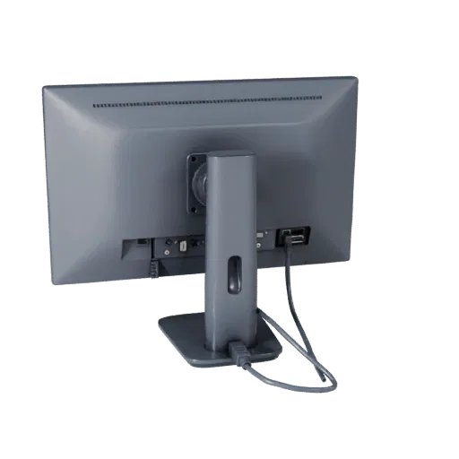 Monitor High Poly 3D model, close-up studio render, showing plastic shells, desktop scale.
